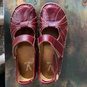 V Italia Leather Mary Jane  Shoes